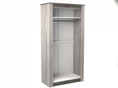 Шкаф 2-х дверный 2300, Денвер (1122*538*2300) Риббек серый, 11724