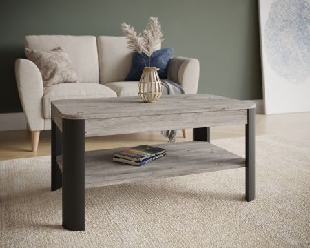 Стол журнальный, Лацио (900*550*450) Риббек серый/Фреско, 60904