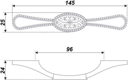 Мебельная ручка, RS426BAB.3/96