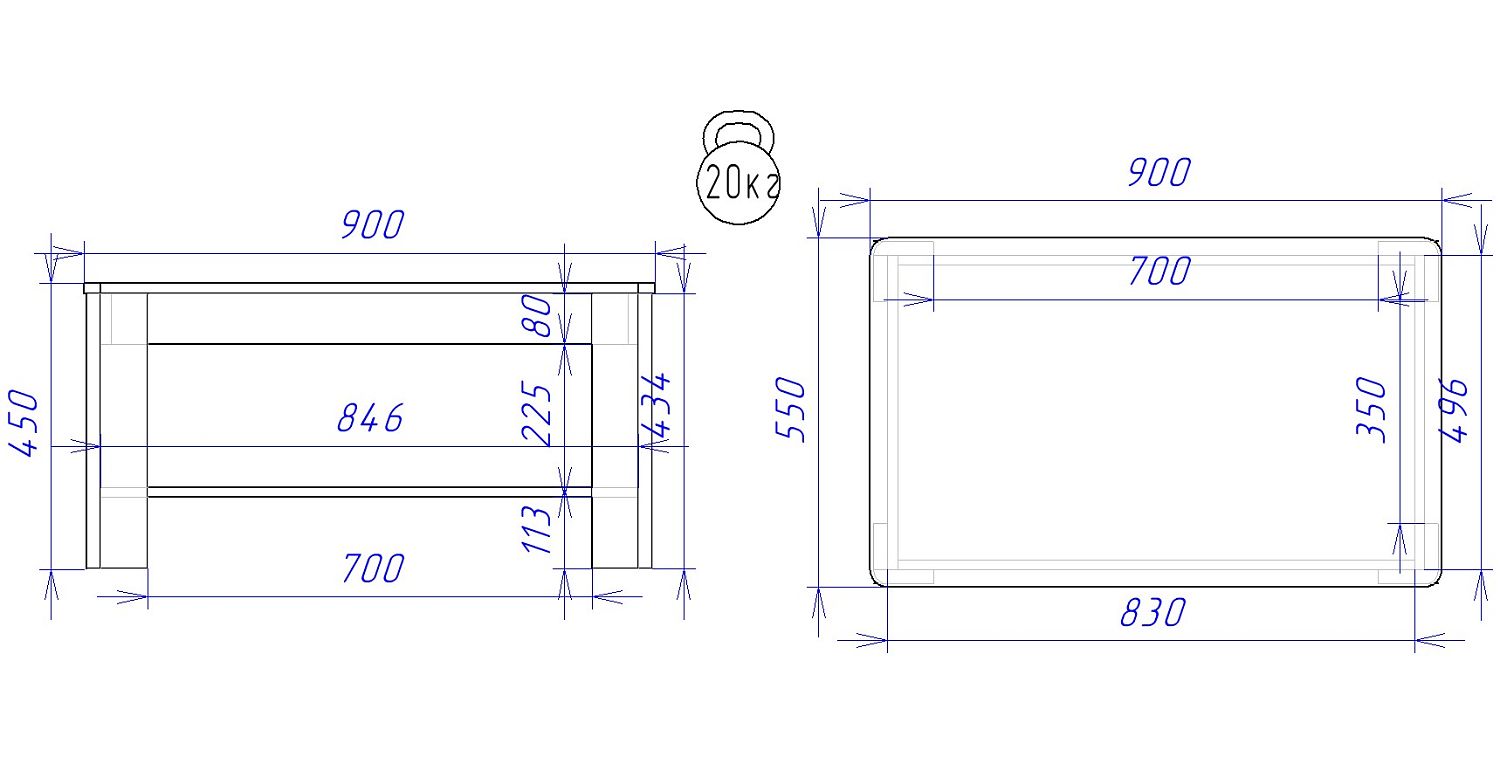 Стол журнальный, Кёльн-2 (900*550*450) Дуб Галифакс натуральный, 60403
