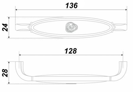 Мебельная ручка, RS111BAB.4/128/W
