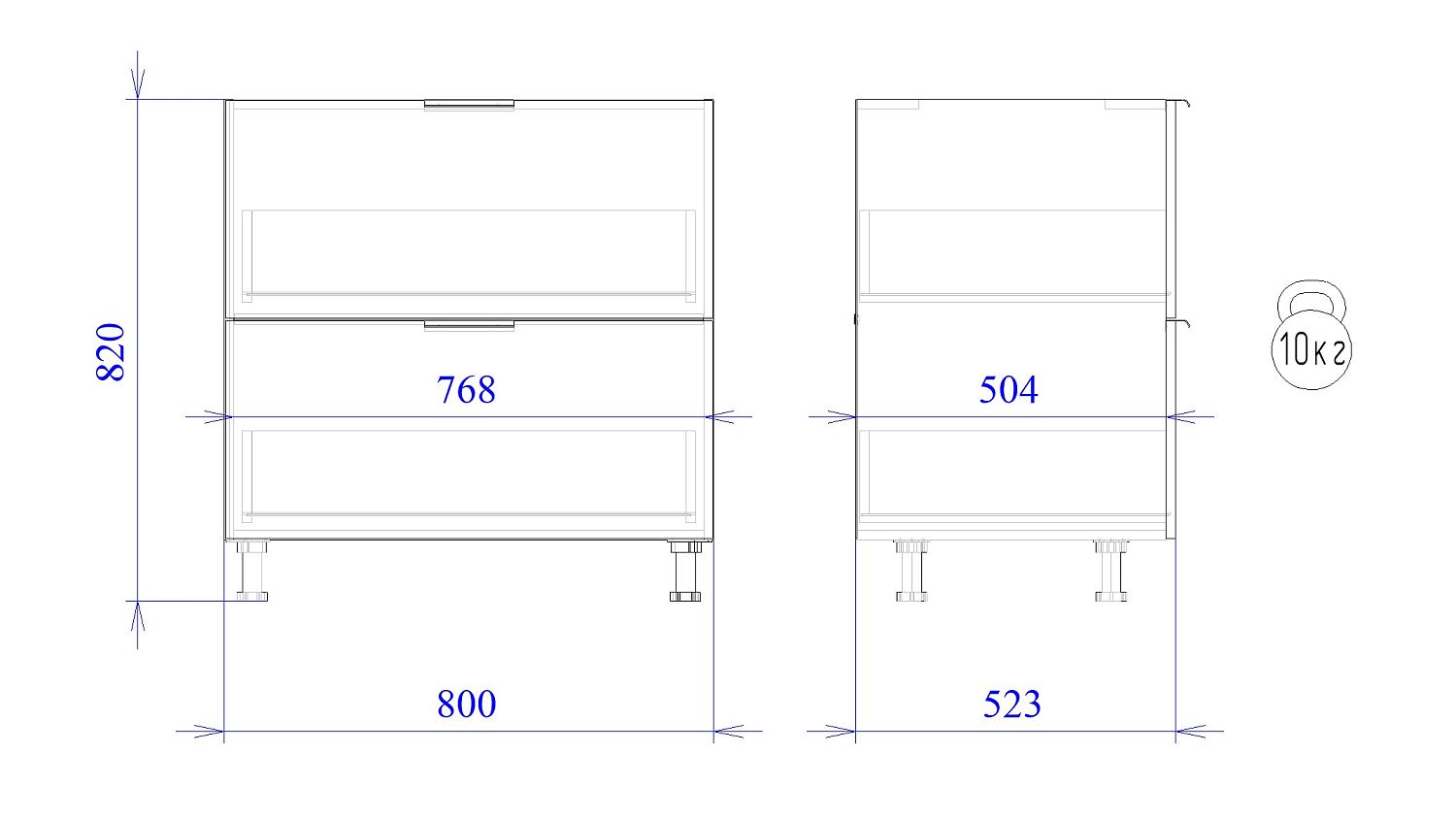 Стол с ящиками СЯ-2-80, Монза (800*523*820) Экокожа Бежевый, 23123