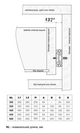 Шариковые направляющие, DB4518Zn/400