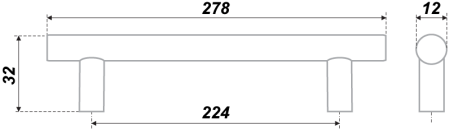 Мебельная ручка RR002BSG.5/224, RR002BSG.5/224