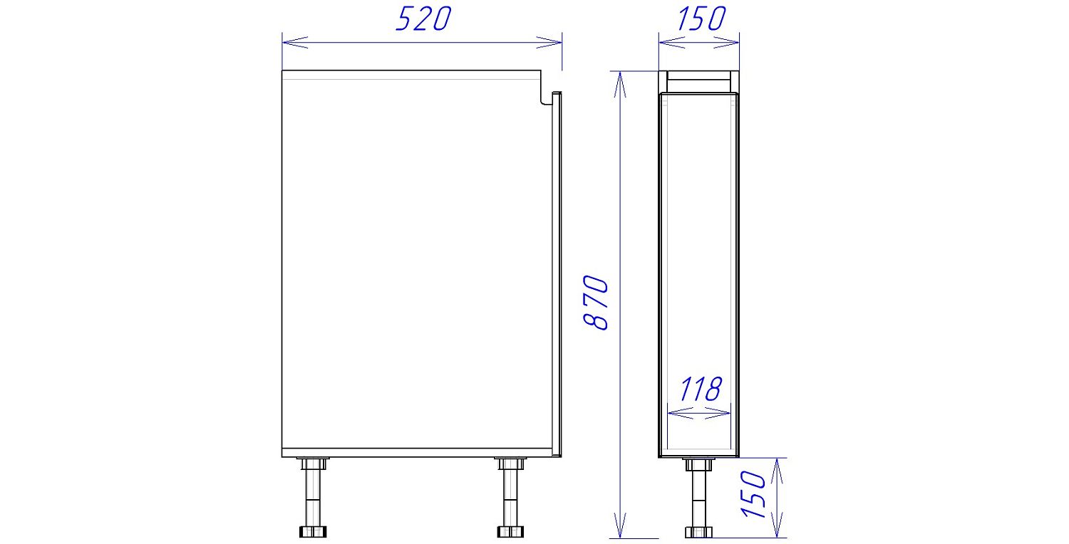 Стол, бутылочница СБ-15, Женева (150*520*870) Дуб Палермо/Серый камень , 22016