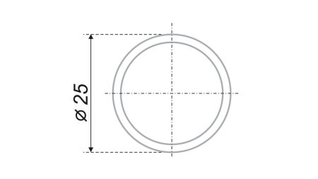 Труба 25 мм TR03/2,5*300/1CP/1, TR03/2,5*300/1CP/1