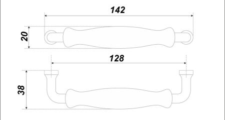 Мебельная ручка, RS108CP.4/128/W