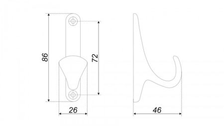 Мебельный крючок LUIS, K102BSG.2