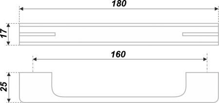 Мебельная ручка, RS267CP/W.4/160