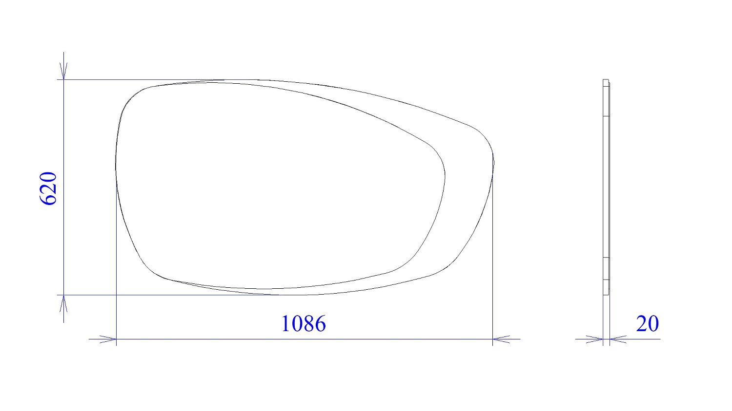 Зеркало малое, Палермо (1086*20*620) Дуб Каселла коричневый, 12805