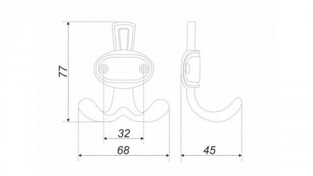 Мебельный крючок BARON, K211ABL.2