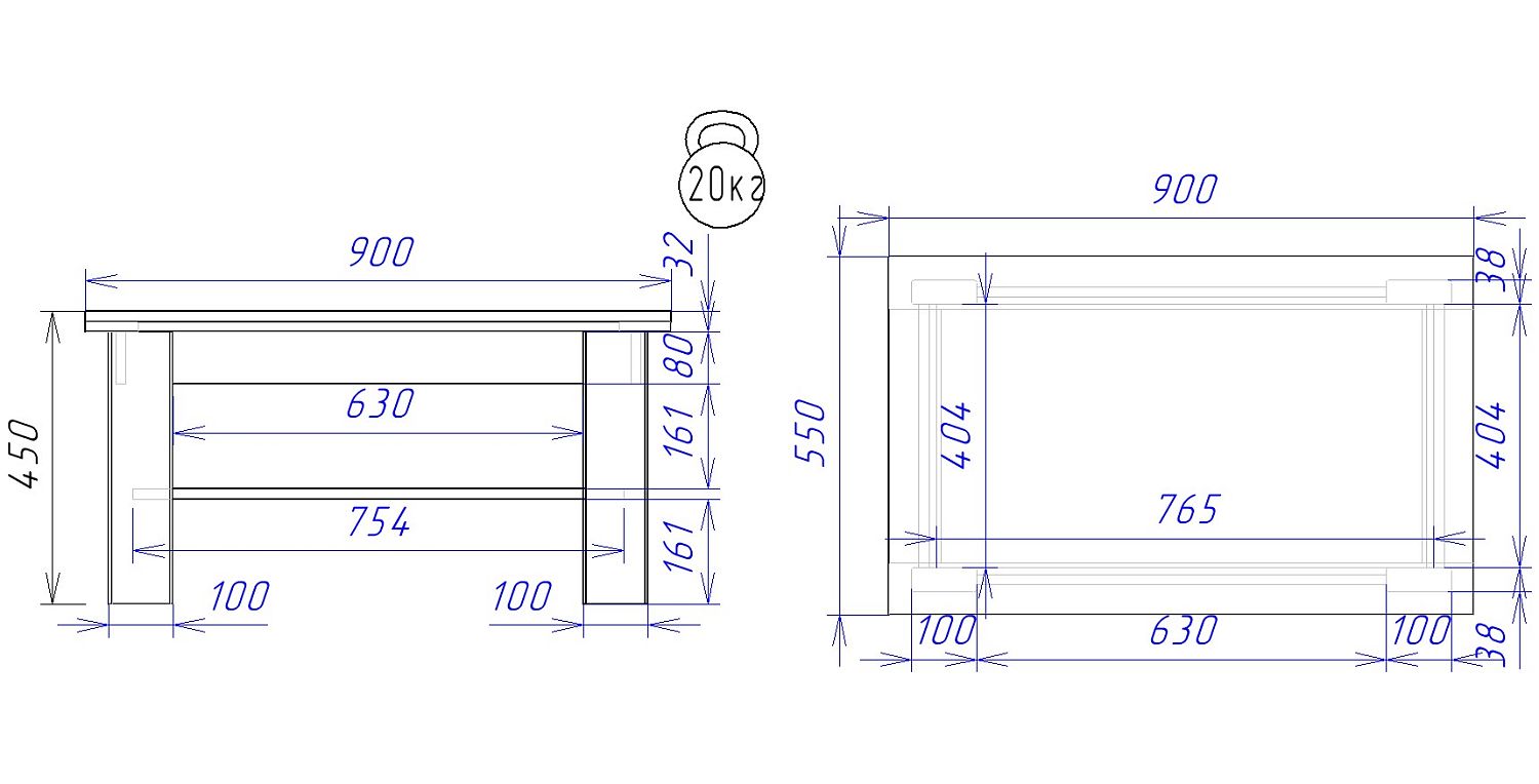Стол журнальный, Норд (900*550*450) Риббек серый/Фреско, 60707