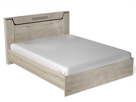 Кровать Люкс 1600 с подъемным механизмом, Мале (1660*2126*1000) Дуб галифакс белый