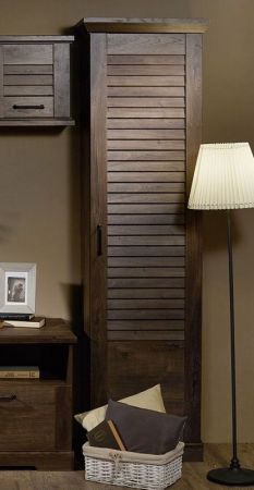 Шкаф для одежды 1-но дверный, Кантри (592*410*2104) Орех Риббек темный, 30805