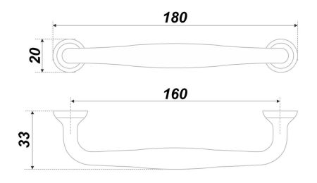Мебельная ручка Черный матовый, RS433BL.4/160