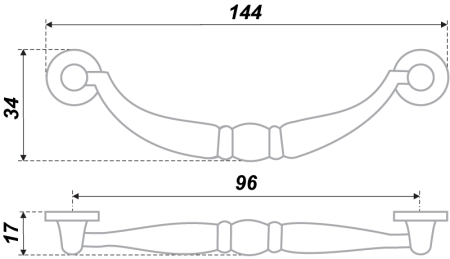 Мебельная ручка, RS090AB.3/96