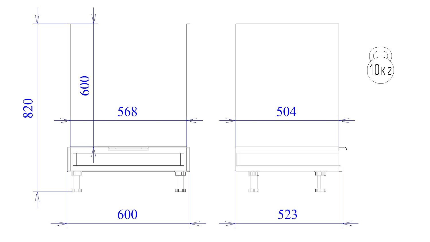 Стол под духовой шкаф СД-60, Ватель (600*523*820) Экокожа Серый, 23325