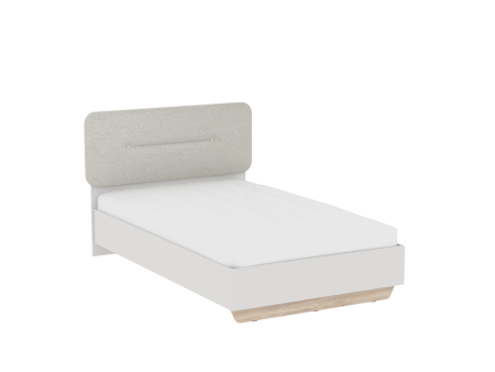 Кровать 1200 со светлой мягкой вставкой NEW и подъемным механизмом, Аврора Дуб Мария/Кашемир