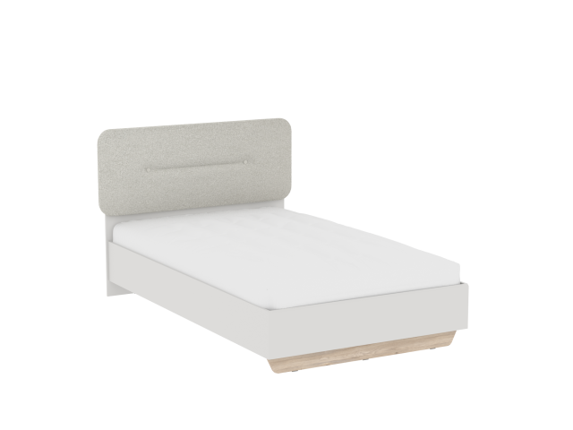 Кровать 1200 со светлой мягкой вставкой NEW и подъемным механизмом, Аврора Дуб Мария/Кашемир