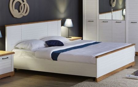 Кровать  1600, Кантри (1880*2095*1008) Сосна Андерсен, Орех Риббек натуральный, 11504