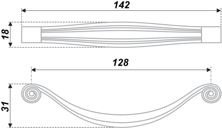 Мебельная ручка VICTORIA, RS427BAB.4/128