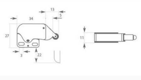 Защелка мебельная MINI LATCH (никель) арт.188, 188