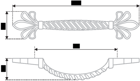 Мебельная ручка, RS431CP/W.4/96
