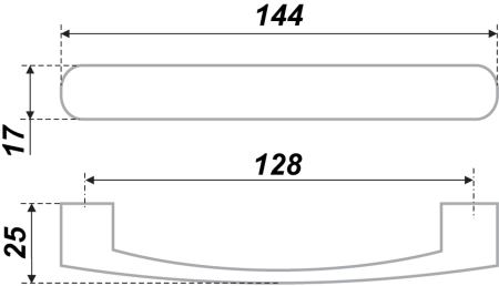 Мебельная ручка, RS017CP.4/128