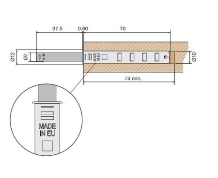 Толкатель Touch Latch с магнитом, белый TL40.MW, TL40.MW