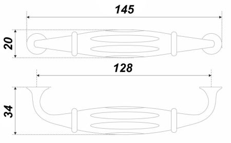 Мебельная ручка, RS110AB.4/128/W