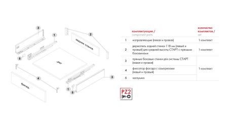 СТАРТ с прямыми боковинами средней высоты, SB19GR.1/450