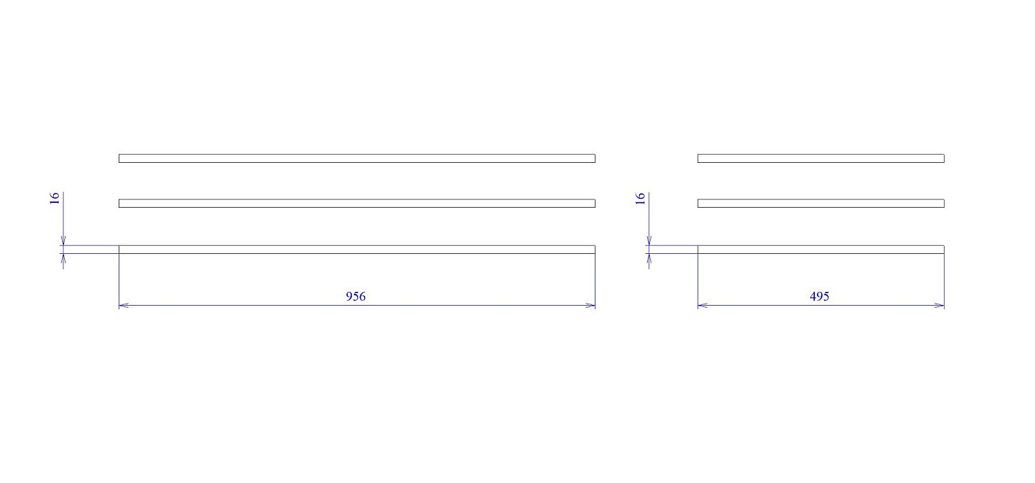 Дополнительные полки в 3, 4, 5 дверный, Сиена (956*495*16) Береза бежевая, 12320