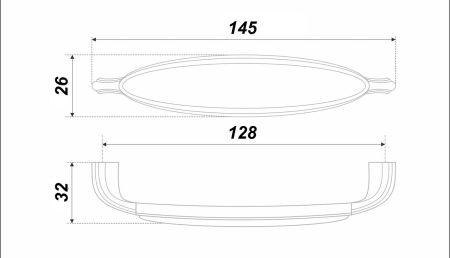 Мебельная ручка, RS124BAZ.4/128/W