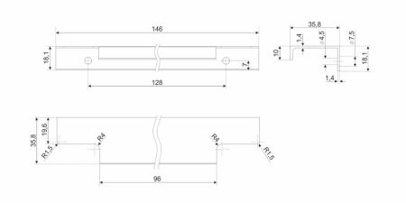 Мебельная ручка, RT109SG.1/128/150