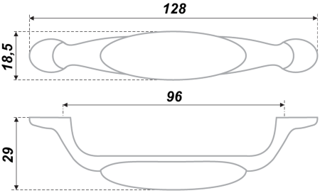 Мебельная ручка, RS113AB.3/96/W15