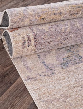 Ковер ZEUS <ALGAN>  (0B2479,2,35*1,6,STAN,VANILA /GREY) (1,6*2,35) Кремовый, 7870001276345