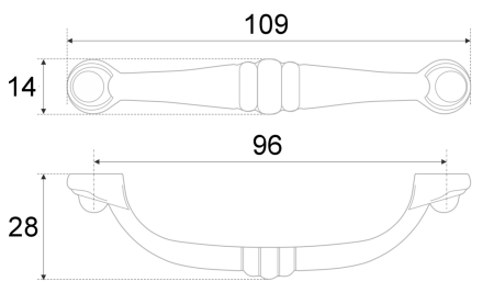 Мебельная ручка, RS081AB.3/96