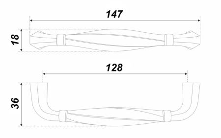 Мебельная ручка, RS452MBAB.4/128
