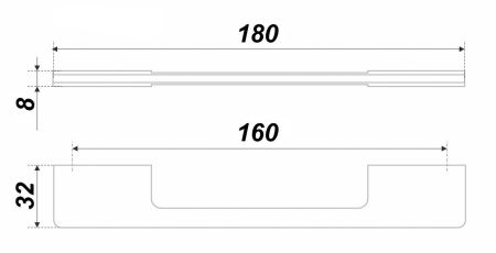 Мебельная ручка, RS193CP.4/160