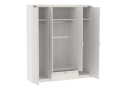 Шкаф 4-дверный NEW, Сиде (1960*523*2304) Белый, 12927