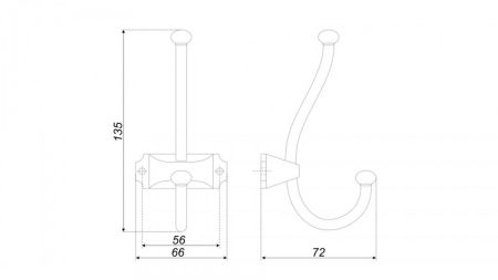 Мебельный крючок KARL, K215CP.8