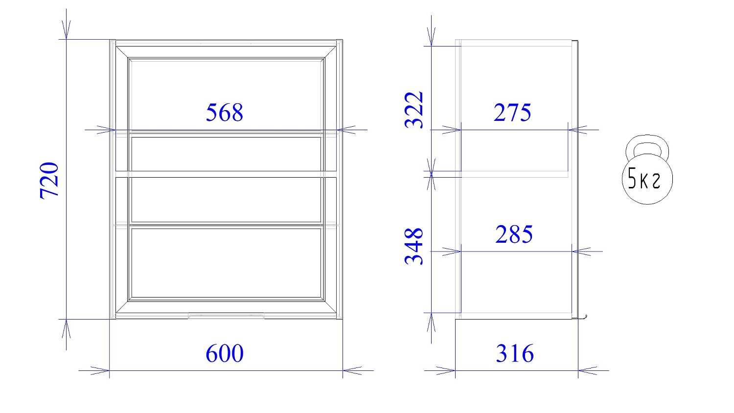 Шкаф  ШСТ-60, Ватель (600*316*720) Черный, 23354