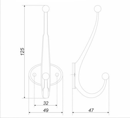 Мебельный крючок SENOR, K204.07MAB.6