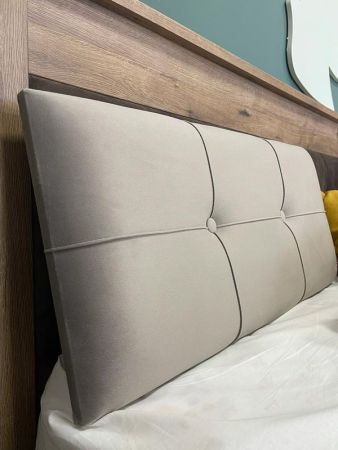 Мягкая вставка изголовья кровати Люкс 1800 светлая, Денвер (1760*365*60) Серый, 924156