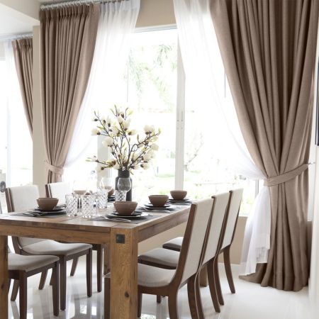 Комплект штор Волшебная ночь какао (2*165*270см), рогожка, 722430