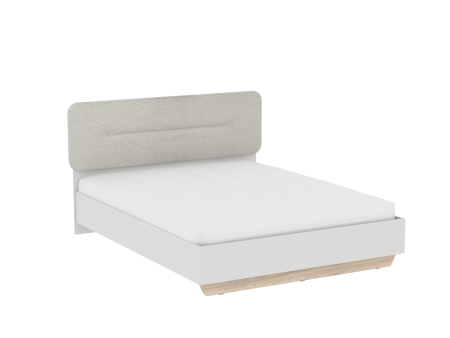 Кровать 1600 со светлой мягкой вставкой NEW и подъемным механизмом, Аврора Дуб Мария/Кашемир