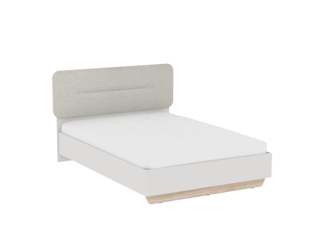 Кровать 1400 со светлой мягкой вставкой NEW и подъемным механизмом, Аврора Дуб Мария/Кашемир