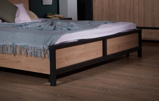 Кровать 1800 с вставкой изголовья и подъемным механизмом, Бостон, (1906*2104*900) Гикори Джексон