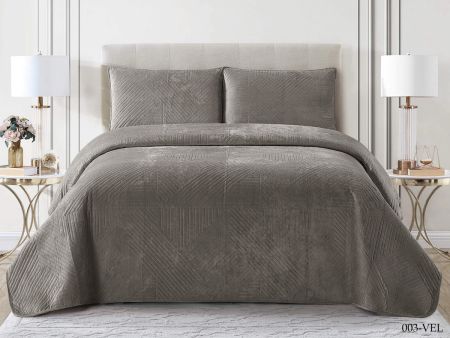 Покрывало  Cleo "Velutto" с наволочками 50*70*2 (230*250) Серый, 230/003-VEL