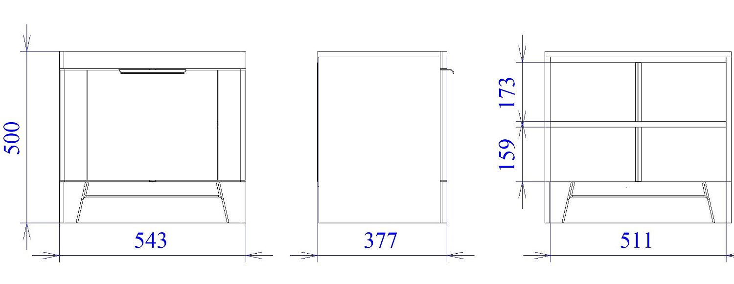 Тумба низкая узкая, Юта (543*377*500) Дуб Мария, 50604